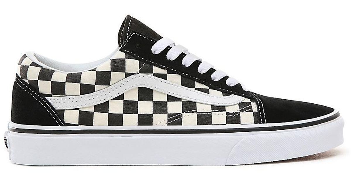 vans primary check old skool black & white shoes