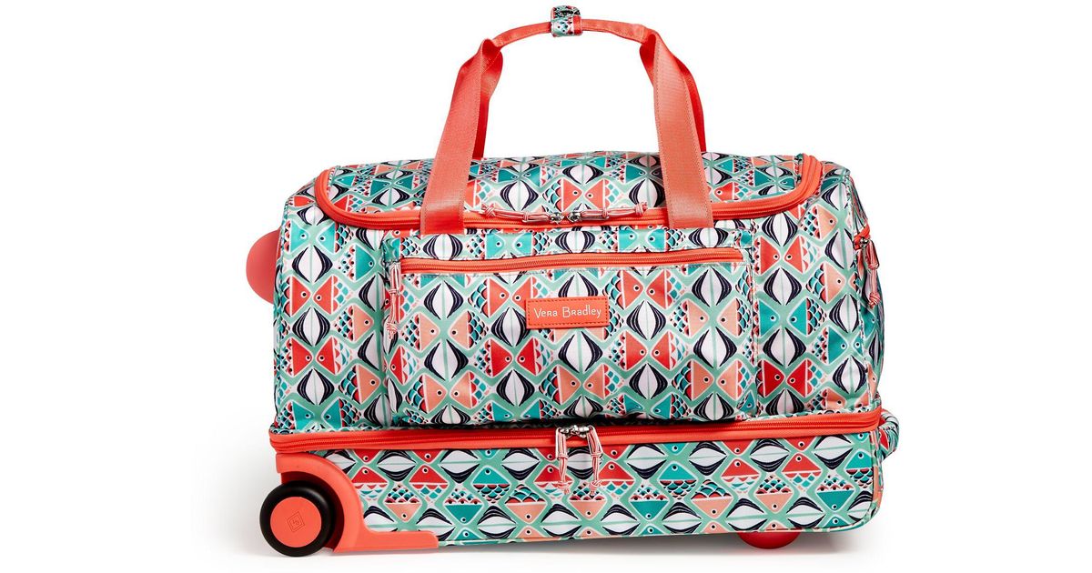 vera bradley lighten up foldable rolling duffel
