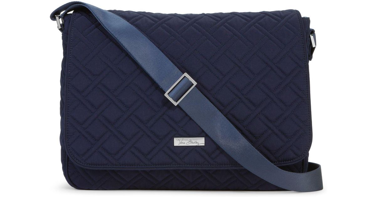 Vera Bradley Laptop Messenger Crossbody in Blue Lyst