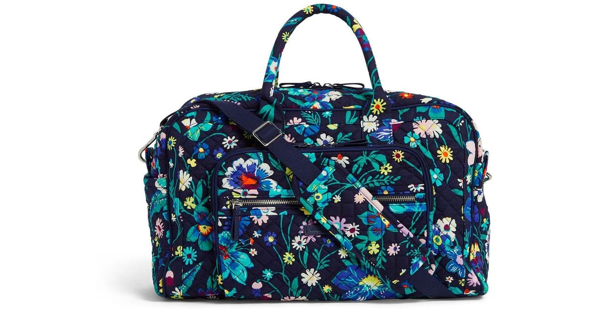Vera Bradley Iconic Compact Weekender Travel Bag in Blue Lyst