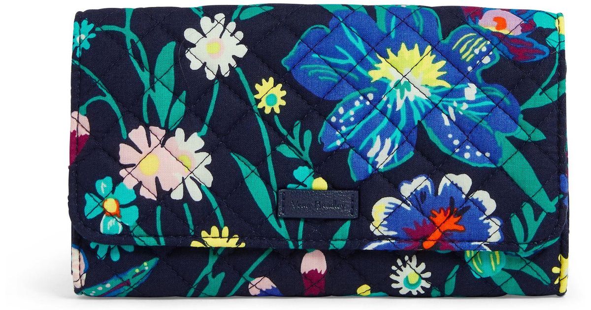 Vera Bradley Cotton Rfid Audrey Wallet in Navy (Blue) Lyst