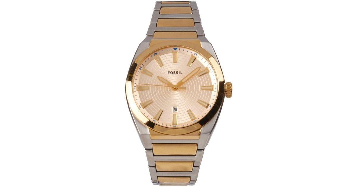Fossil Fs5823 Gold/silver Everett Dress Watch in Natural for Men | Lyst