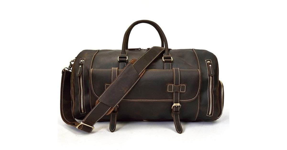 Steel Horse Leather The Bard Weekender Handmade Leather Duffle Bag in