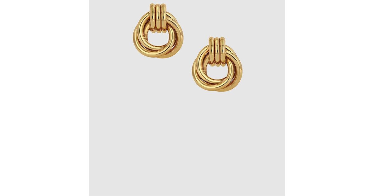 Anine Bing Triple Knot Earrings in Metallic Lyst