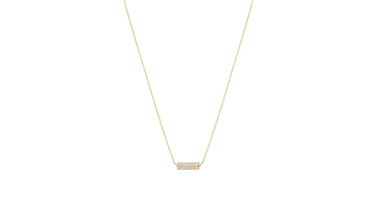 Ettika Crystal Cylinder 18k Gold Plated Necklace in Metallic | Lyst