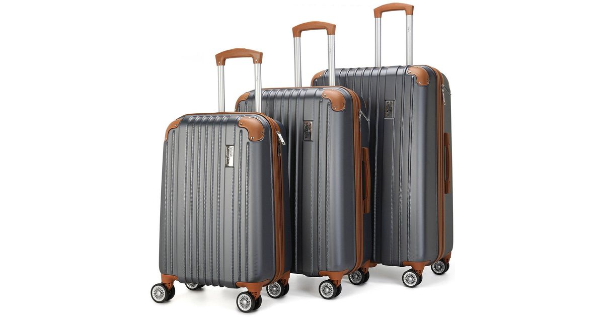 Miami Carryon Collins 3 Piece Expandable Retro Luggage Set in Natural