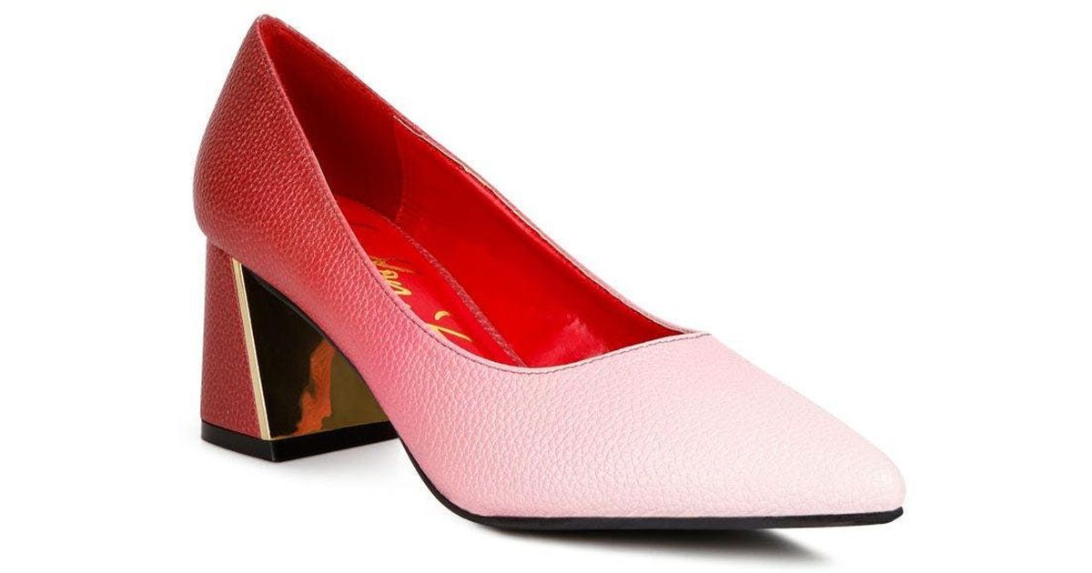 LONDON RAG Harlow Metallic Accent Block Heel Pumps in Pink Lyst