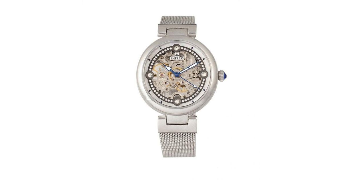 Empress Watches Empress Adelaide Automatic Skeleton Watch in Metallic