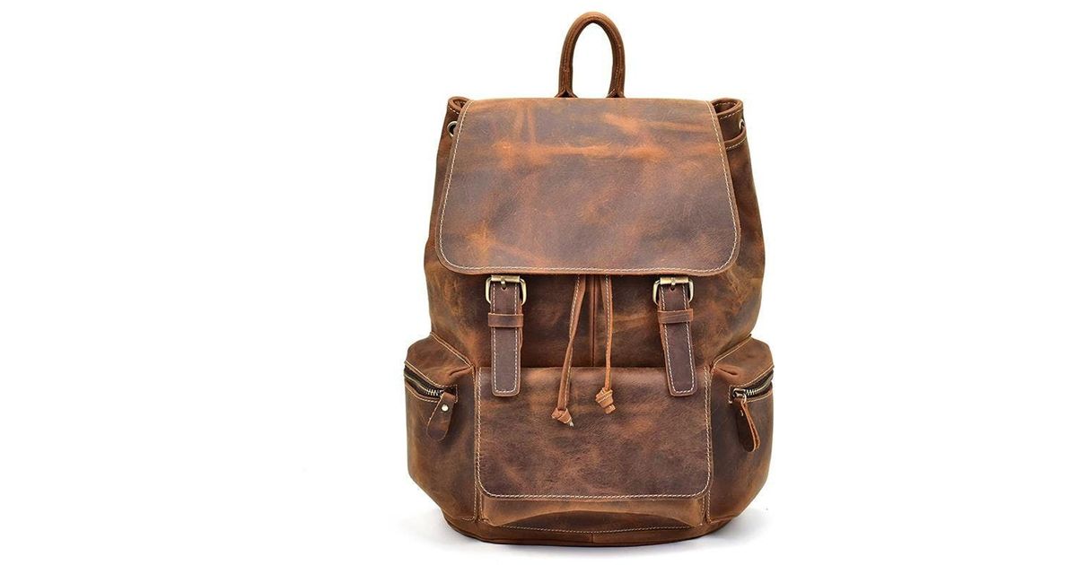Steel Horse Leather The Hagen Vintage Leather Backpack in Brown for Men