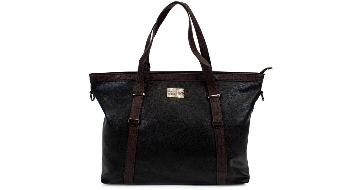 Badgley Mischka Anna Vegan Leather Weekender Tote in Black Lyst