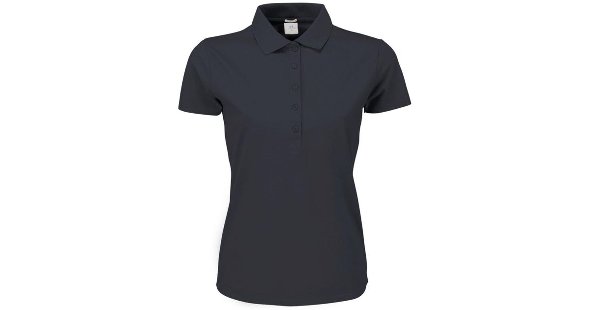 Tee Jays Luxury Stretch Short Sleeve Polo Shirt in Black | Lyst