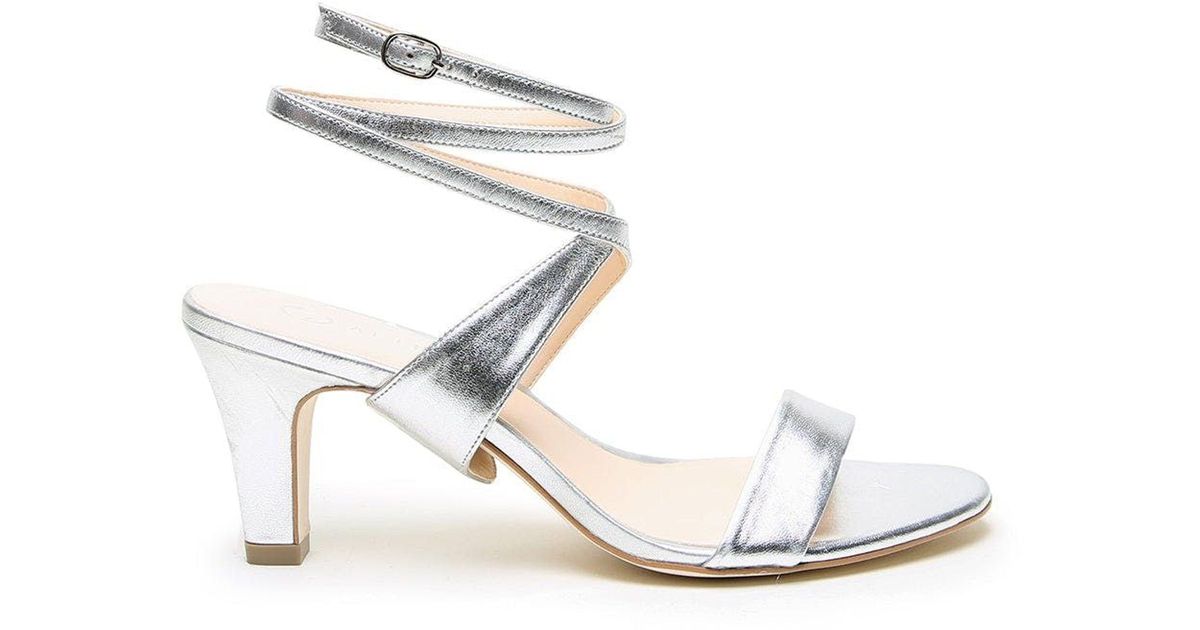 Alterre Customizable Silver Open Toe Heels in White | Lyst
