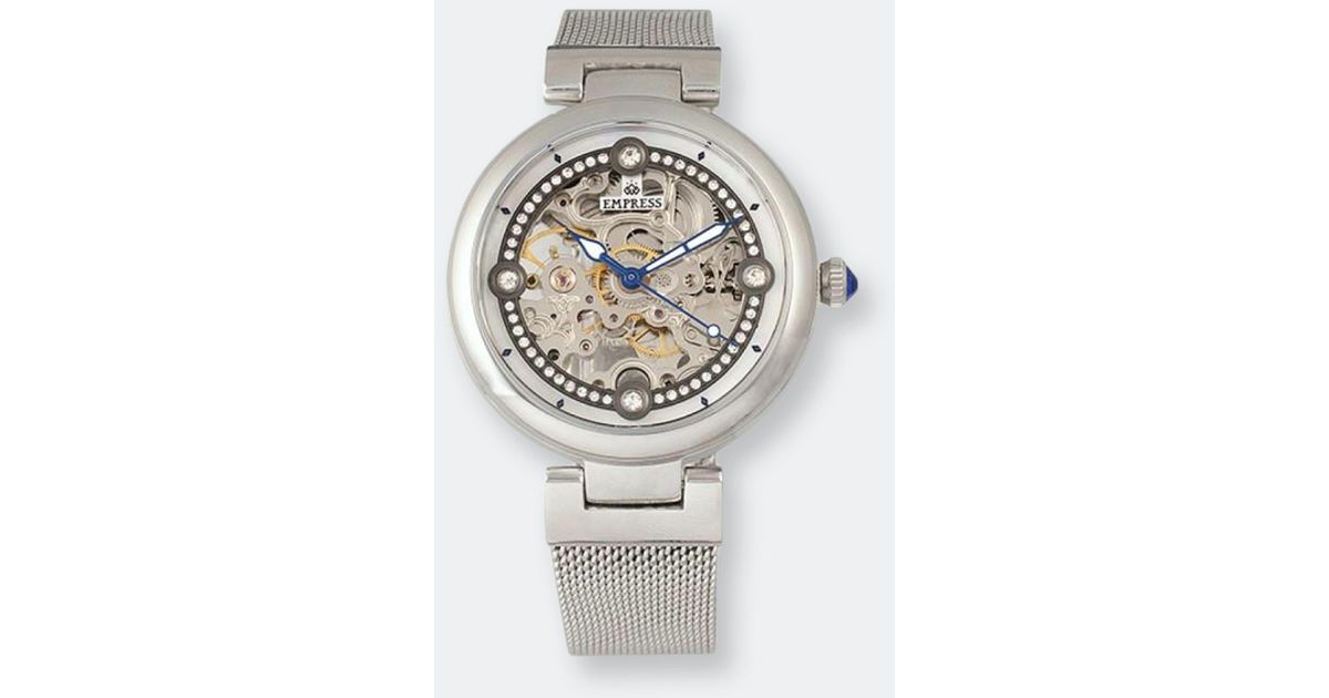Empress Watches Empress Adelaide Automatic Skeleton Watch in White Lyst