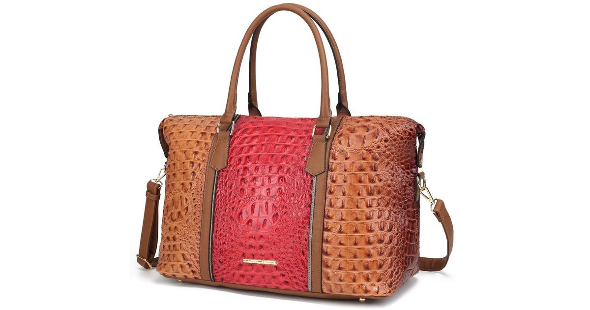 MKF Collection by Mia K Raven Faux Crocodileembossed Vegan Leather