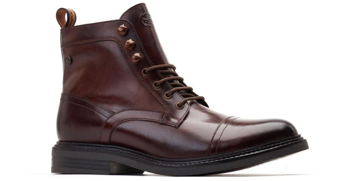 Base London Henderson Leather Combat Boots in Brown for Men | Lyst