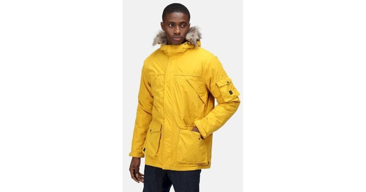 Regatta Salinger Ii Faux Fur Insulated Parka Jacket in Yellow for Men | Lyst