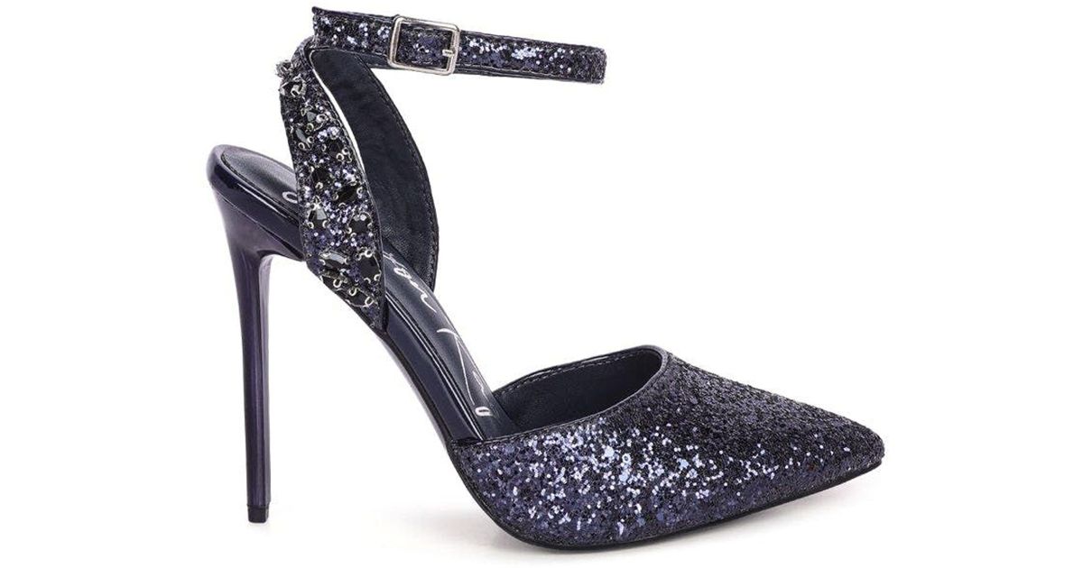 LONDON RAG Cloriss High Heeled Glitter Sandals in Blue | Lyst