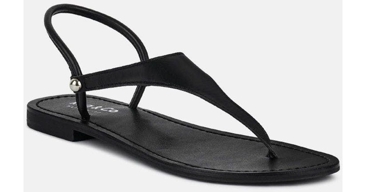 Rag & Co Madeline Black Flat Thong Sandals Lyst