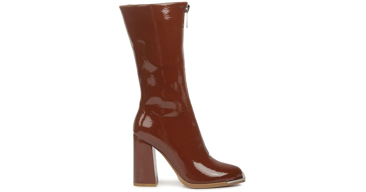LONDON RAG Ankle Heeled Platform Boots in Brown | Lyst