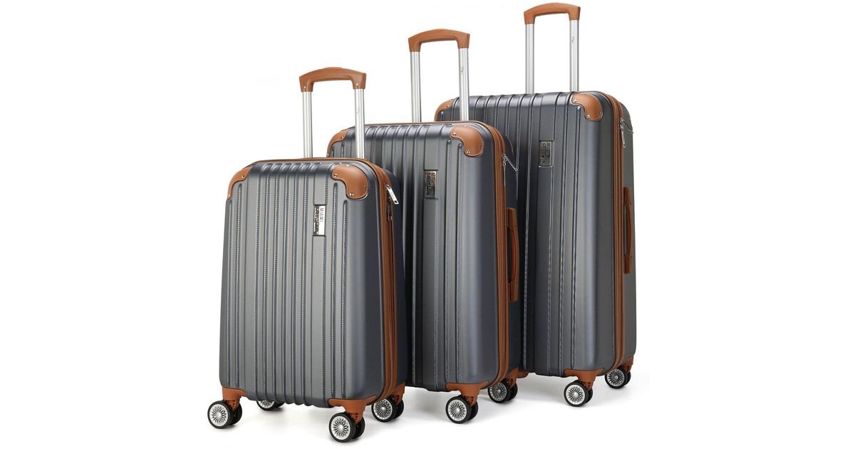 Miami Carryon Collins 3 Piece Expandable Retro Luggage Set in Black Lyst