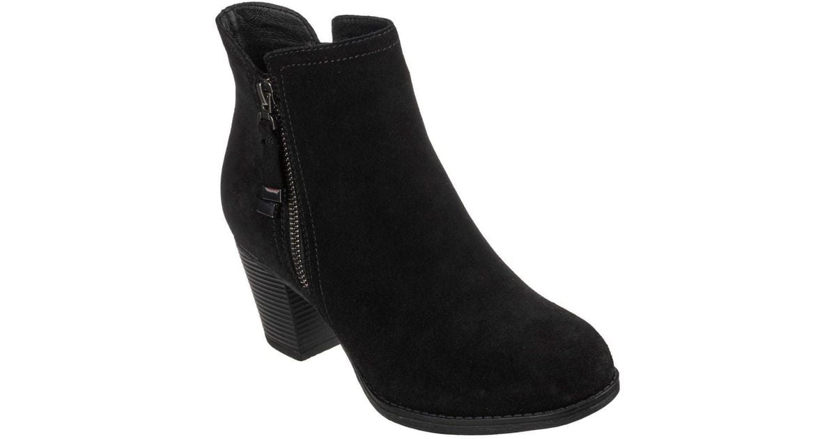 Skechers Taxi Suede Ankle Boots in Black | Lyst