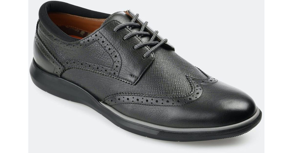 THOMAS AND VINE Thomas & Vine Savage Embossed Wingtip Derby in Black