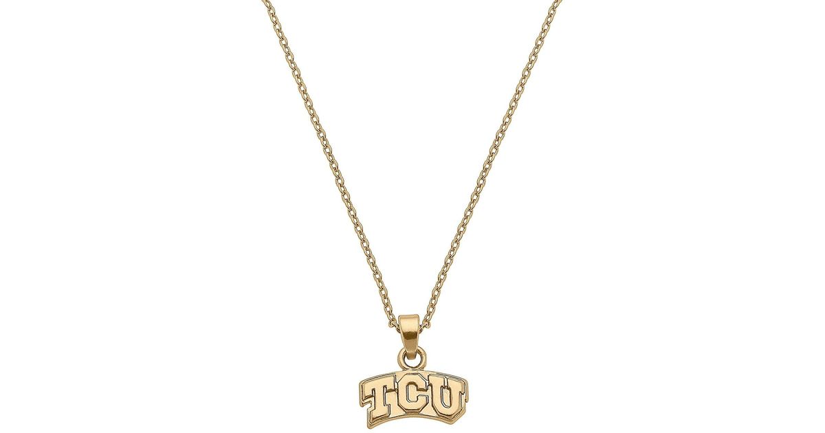 Canvas Style Tcu Horned Frogs 24k Gold Plated Pendant Necklace in