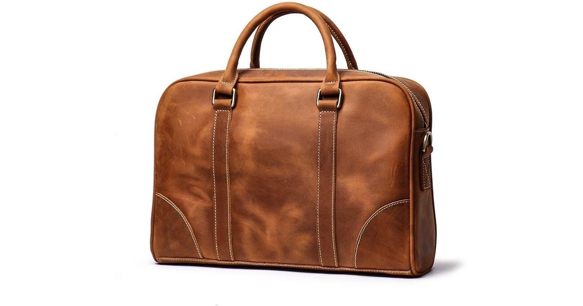 Steel Horse Leather The Bjorn Leather Laptop Bag Vintage Leather