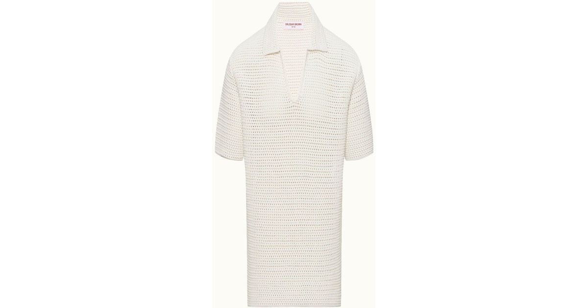 Orlebar Brown Batten Crochet Top in White | Lyst