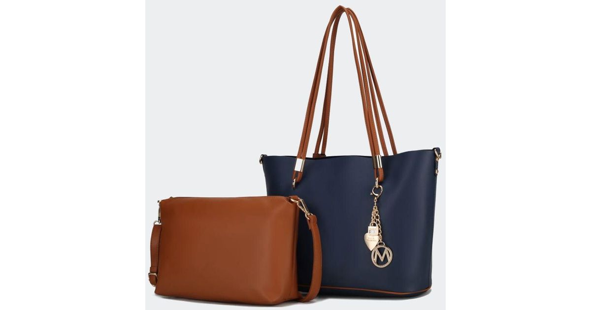 MKF Collection by Mia K Malay Vegan Leather Tote Bag With Cosmetic