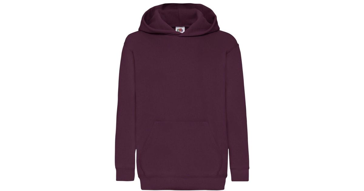 Fruit Of The Loom Childrens Hooded Sweatshirt / Hoodie in Purple | Lyst