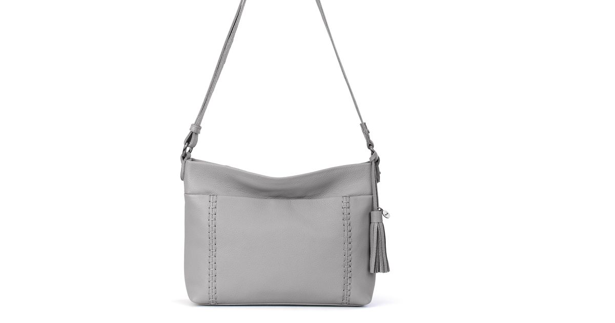 The Sak Melrose Leather Crossbody Handbag in Gray Lyst