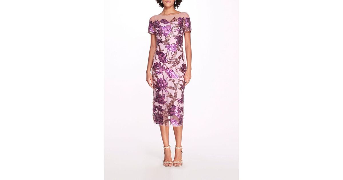 Marchesa notte artwork sequin dress top