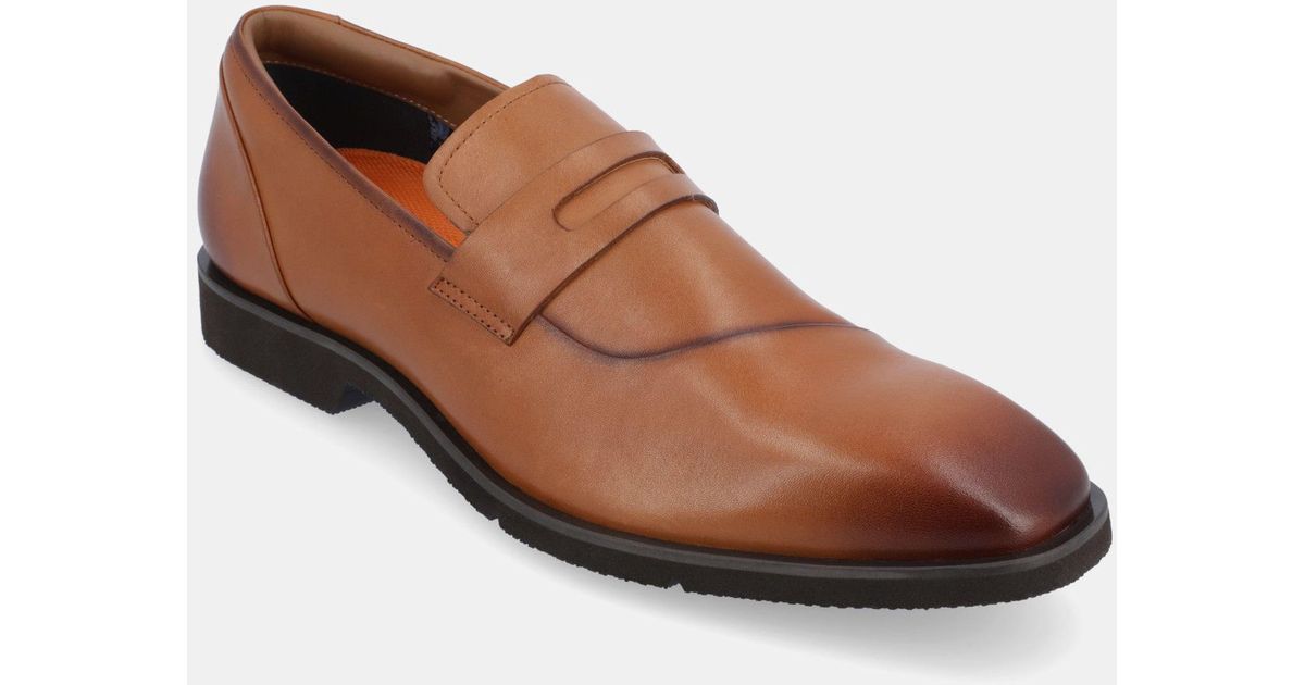 THOMAS AND VINE Zenith Chisel Toe Penny Loafer in Brown Lyst