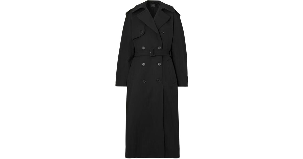 Balenciaga Hourglass Trench Coat in Black | Lyst