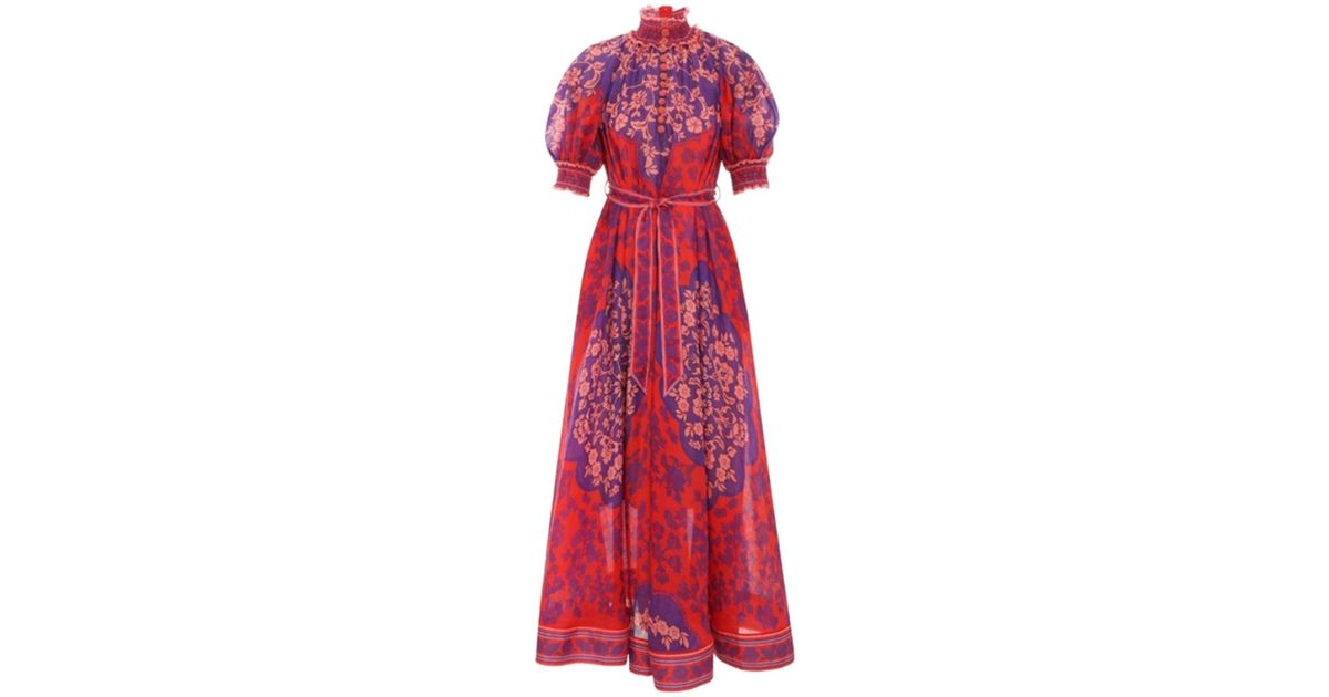 Zimmermann Raie Swing Maxi Dress in Red Lyst