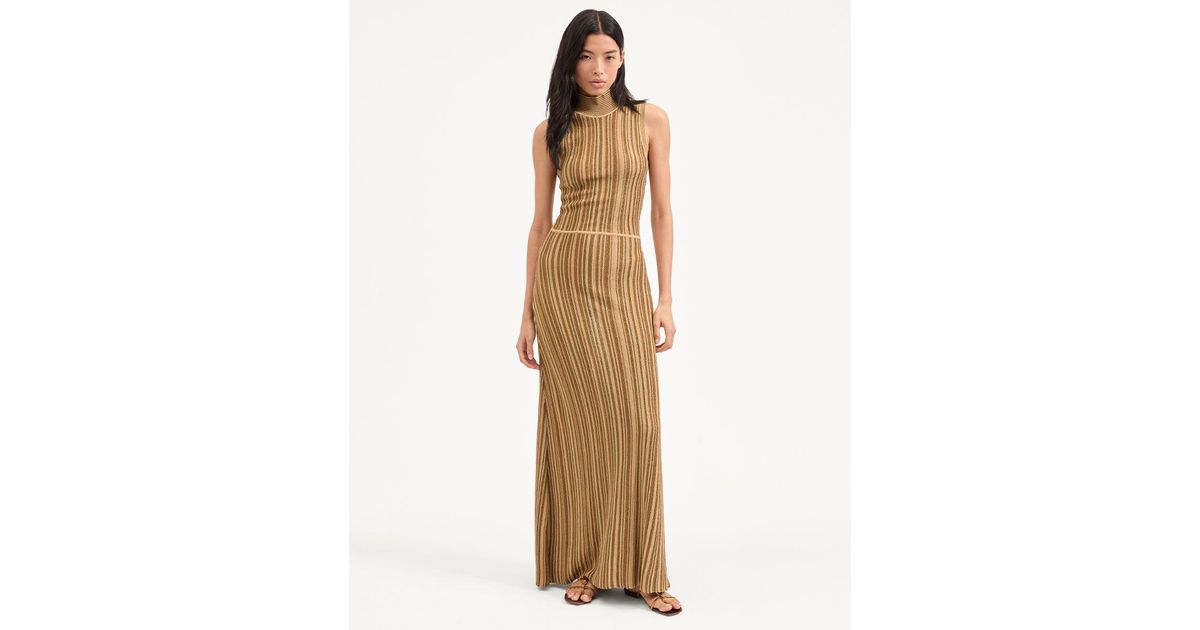 Veronica Beard Anna Knit Dress Gold Bronze in Metallic | Lyst Veronica Beard Anna Knit Dress Gold Bronze in Metallic | Lyst