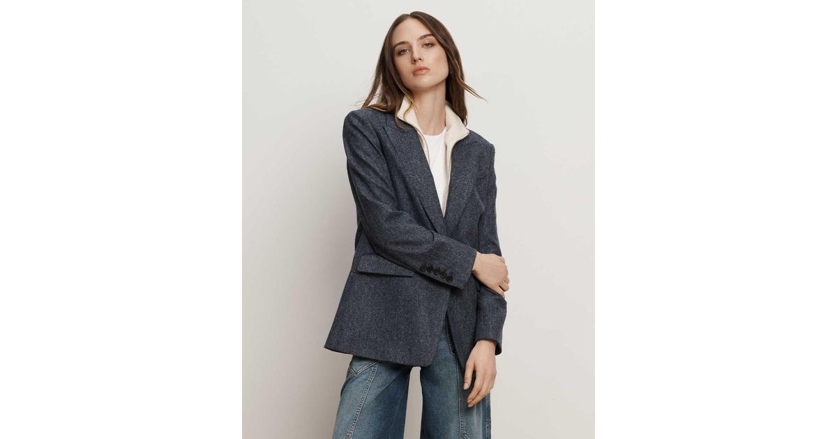 Veronica Beard Vega Wool Dickey Jacket in Blue | Lyst