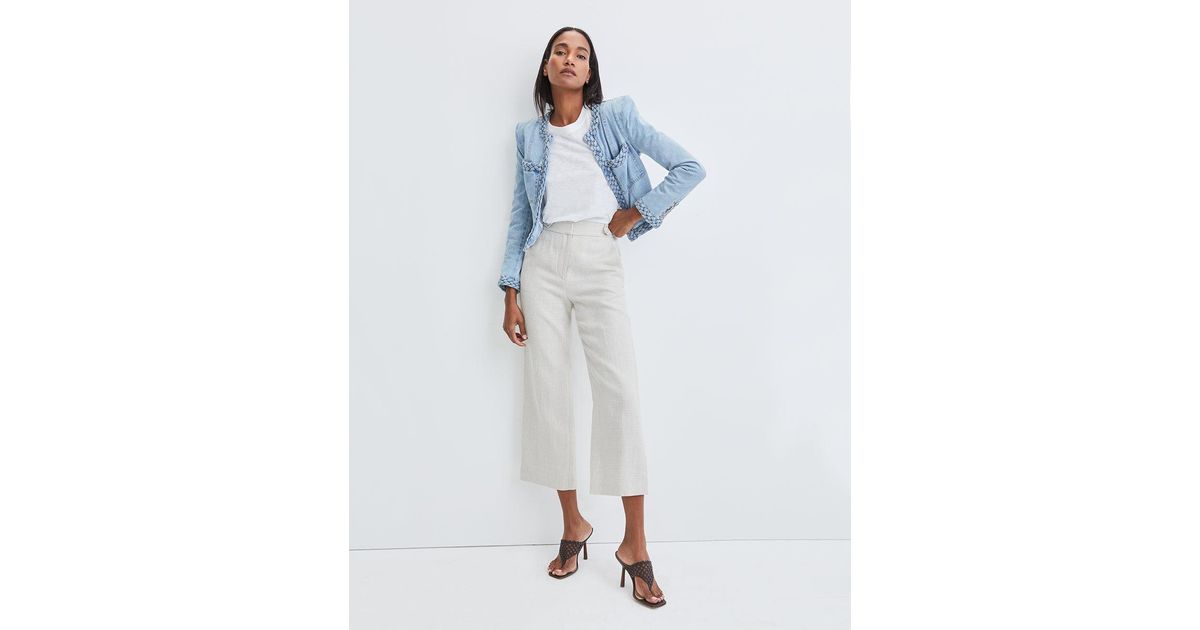 Veronica Beard Isley Check-linen Pant | Lyst Australia