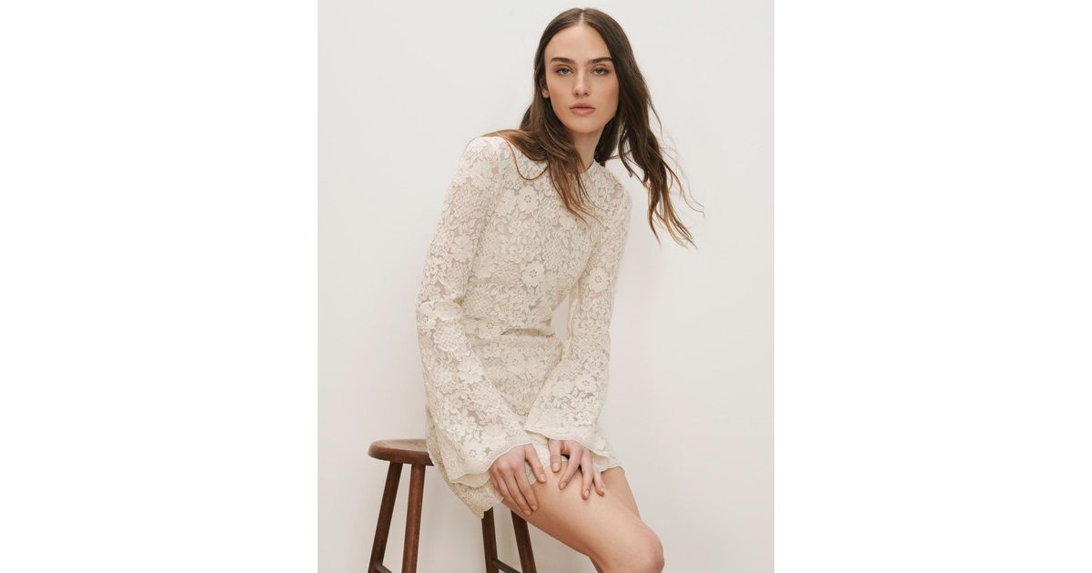 Veronica Beard Teresia Lace Mini Dress in Natural | Lyst Veronica Beard Teresia Lace Mini Dress in Natural | Lyst