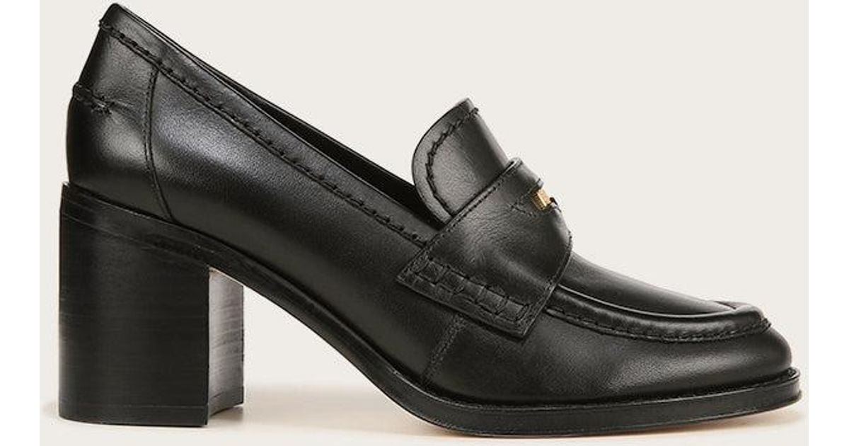 Veronica Beard Penny Leather Loafer Heel in Black Lyst