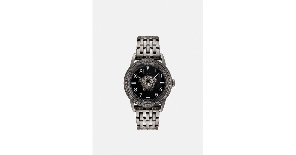 Versace Vpalazzo Diamond Watch in Black for Men Lyst