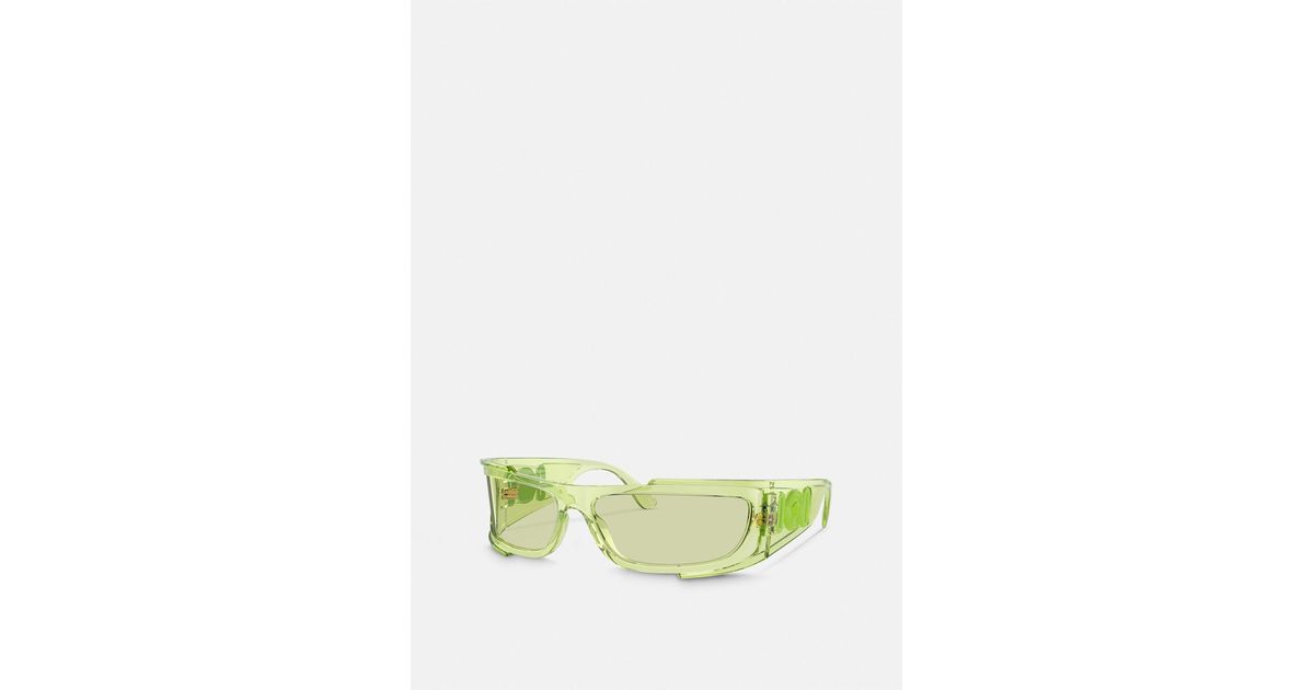 Versace Medusa Biggie Shield Sunglasses In Green Lyst 