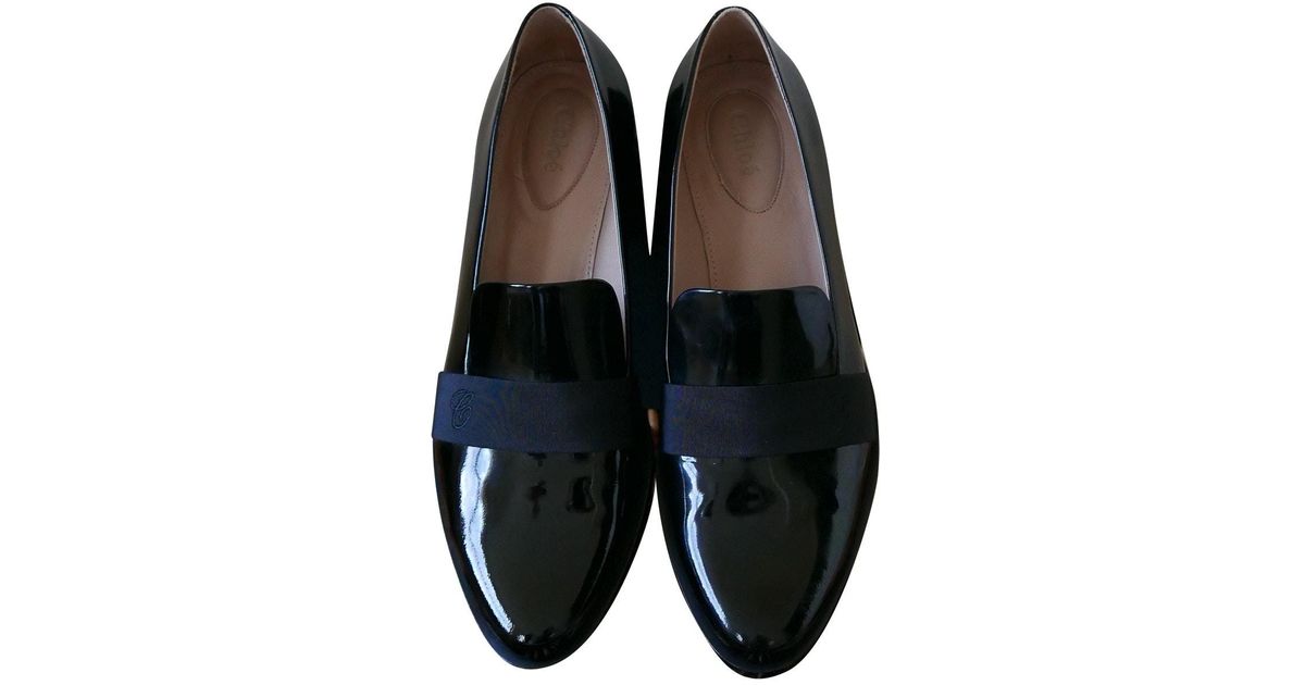 chloe patent leather flats