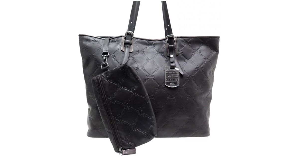 Longchamp Leather Handbag in Brown - Lyst