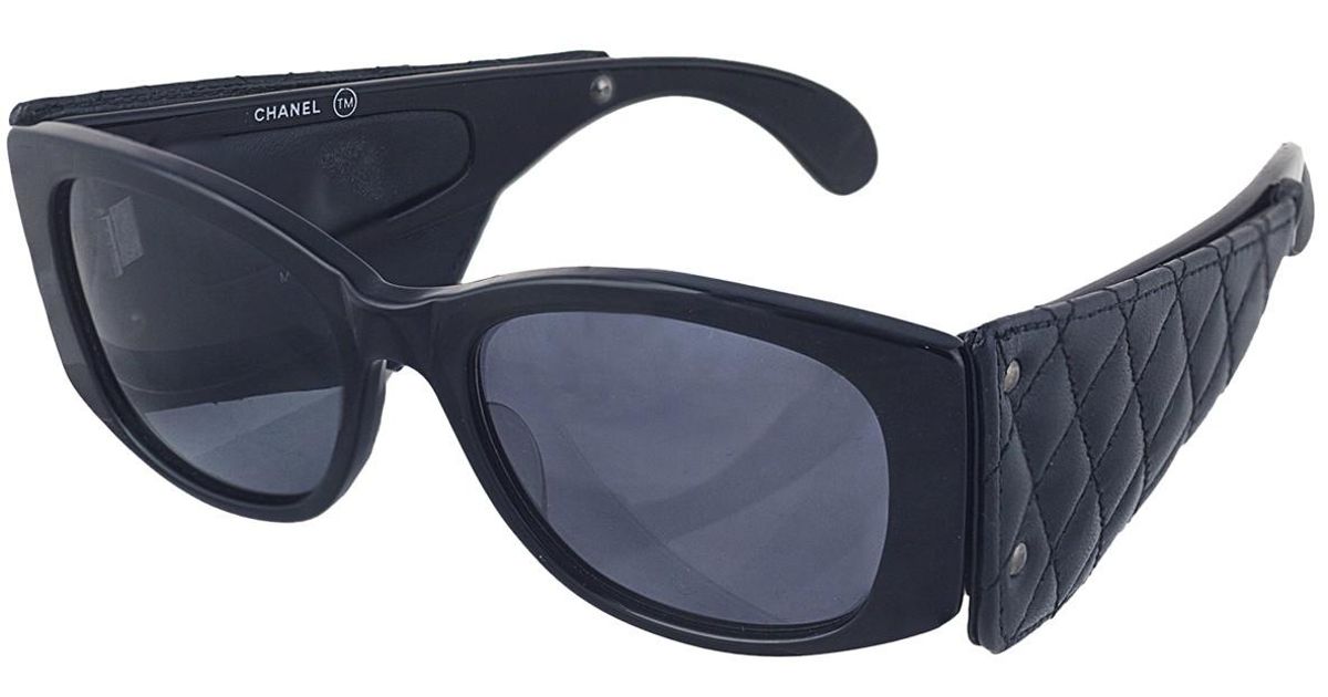 chanel leather sunglasses