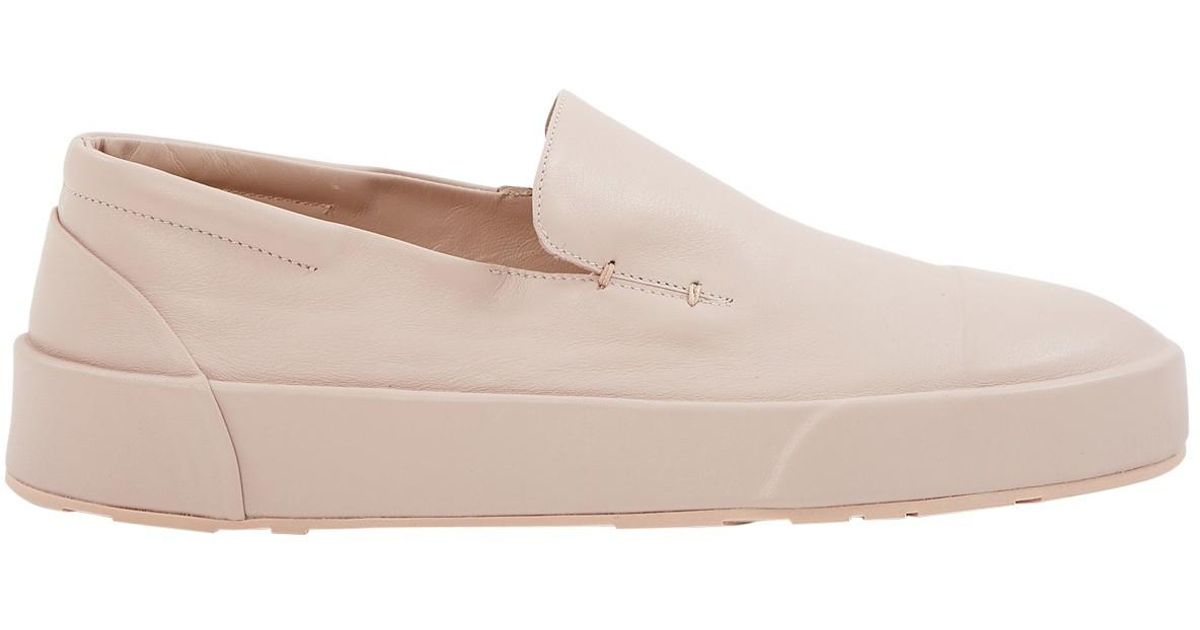 Jil Sander Leather Flats in Grey (Gray) Lyst