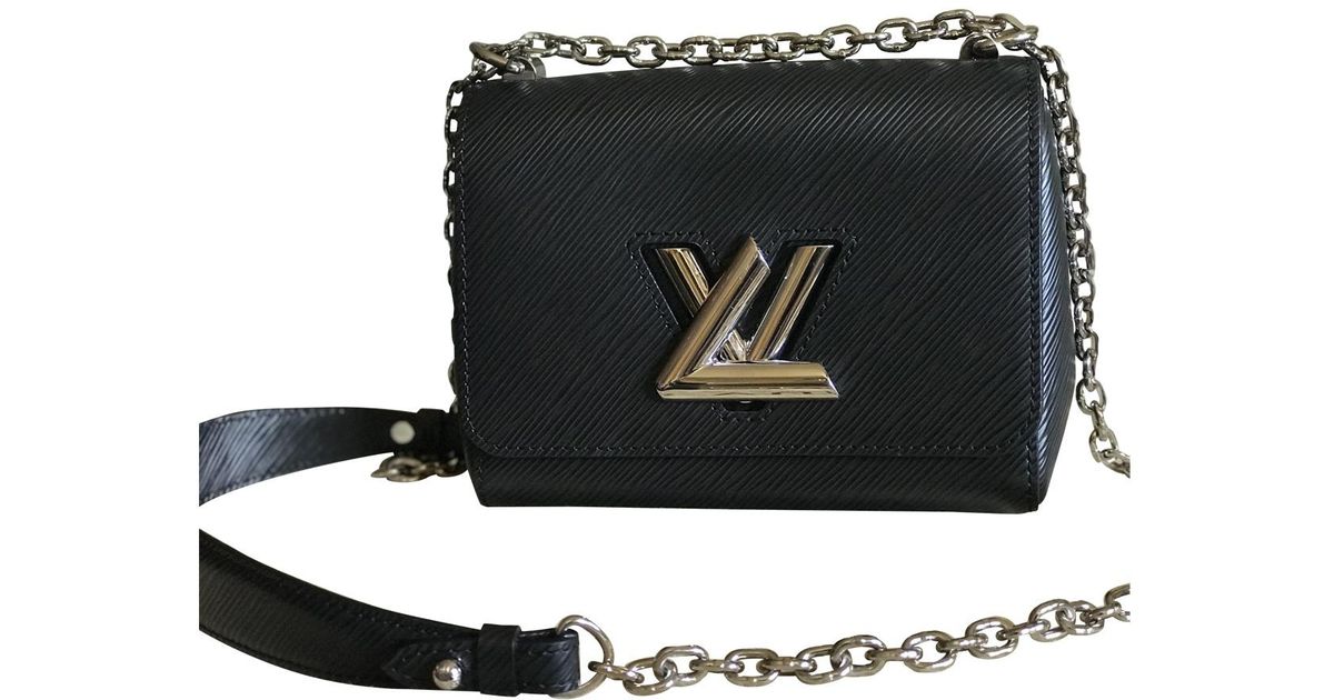 Lyst Louis Vuitton Pre Owned Twist Black Leather Handbags In
