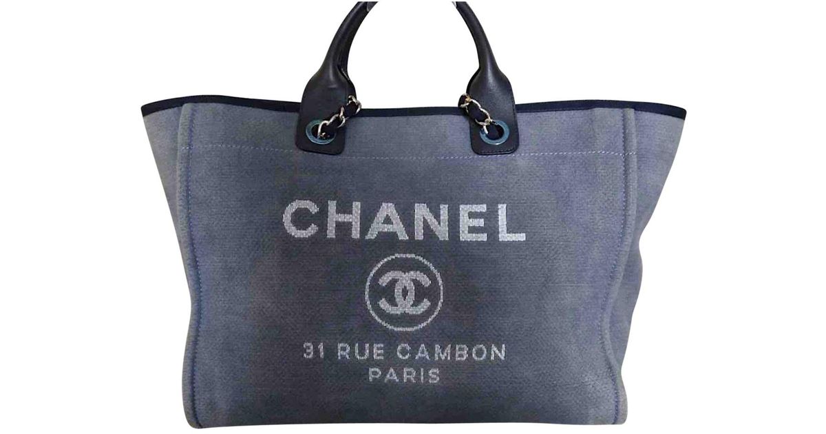 chanel linen tote