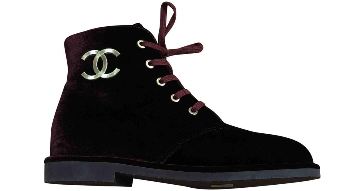 chanel burgundy boots